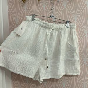 Day + Moon White Gauze Beach Shorts